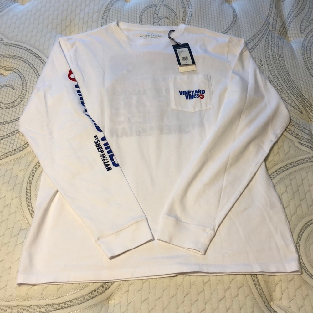 Vineyard Vines 20th anniversary story pocket tee